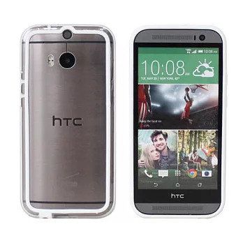 【BIEN】HTC One (M8) 俏麗亮彩雙色保護邊框 (白)