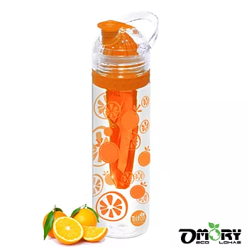 【OMORY】Tritan活力純鮮冰柱檸檬隨手瓶-700ml(活力橘)(活力橘)