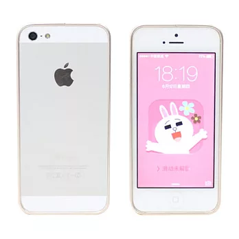 【BIEN】iPhone 5/5S 簡約輕量易釦金屬保護邊框 (金)