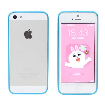 【BIEN】iPhone 5/5S 簡約輕量易釦金屬保護邊框 (藍)