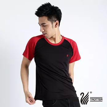 《遊遍天下》中性款100%MIT 圓領吸濕排汗機能衫(S0702)S黑紅