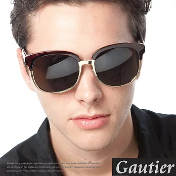 【Gautier】羅納度！雙元素設計太陽眼鏡-茶咖