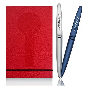 瑞士國鐵直式筆記本+藍灰對筆組-兩色任選紅