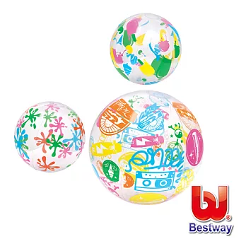 【Party World】Bestway。16吋設計家充氣水球/沙灘球★隨機出貨(31000)