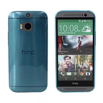 【BIEN】HTC One (M8) 超薄炫彩點紋軟質保護殼 (透粉藍)