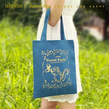 uhplus Forest Fantasy /奇幻森林隨行讀書袋(松鼠藍)