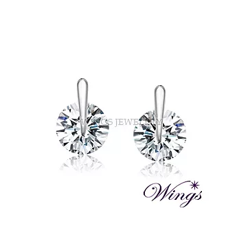 Wings 專一 閃耀進口方晶鋯石美鑽耳環