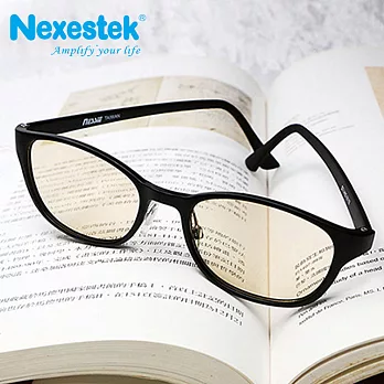 Nexestek 尼斯 (台製) 濾藍光眼鏡經典英倫風 - 消光黑 (威靈頓框型)