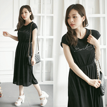 ROSE。女孩主題網紗長洋裝長裙 黑系