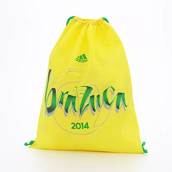 ADIDAS 2014 FIFA世足限量防水輕量束口袋/籃球袋亮黃色