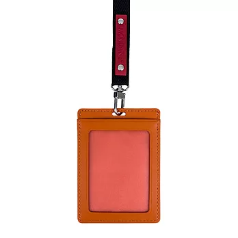 Mondaine 瑞士國鐵牛皮兩用識別證件夾-橘