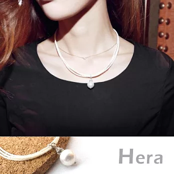 【Hera】赫拉 清新多層次珍珠短項鍊/鎖骨鍊(氣質白)