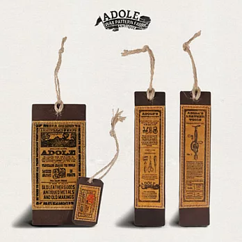 【ADOLE】 蠟紋布仿古皮革 -旅行箱/皮革工具書籤組