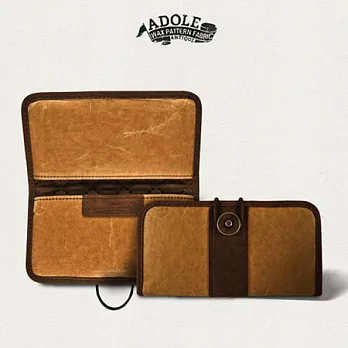 【ADOLE】 蠟紋布仿古皮革-IPHONE皮夾