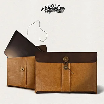 【ADOLE】蠟紋布仿古皮革-經典 iPad mini 包