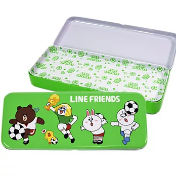 LINE FRIENDS 寬雙層筆盒(足球A)
