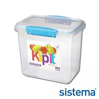 【Sistema】紐西蘭進口長桶型收納扣式保鮮盒1.9L