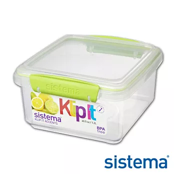 【Sistema】紐西蘭進口方型收納扣式保鮮盒1.2L