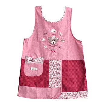 和風圍裙-房屋熊-紅