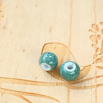 小綠8mm陶瓷珠*2‧輕靈之森手工療癒系