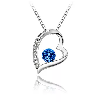 A+ accessories 天長地久-奧地利水晶鎖骨短鍊 (寶藍)