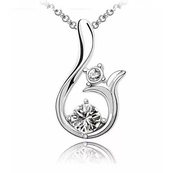 A+ accessories 艷陽-奧地利水晶鎖骨短鍊 (白)