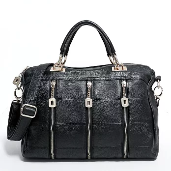 真皮 斜背包 品味質感 職場女王三用包包 女 CHENSON 黑(LAL47238-3)