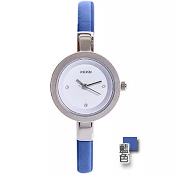 Watch-123 自由年代 簡約百搭玫瑰金細帶腕錶 (藍色)