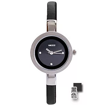 Watch-123 自由年代 簡約百搭玫瑰金細帶腕錶 (黑色)