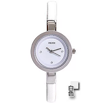 Watch-123 自由年代 簡約百搭玫瑰金細帶腕錶 (白色)