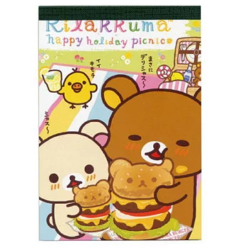 代理版 拉拉熊 方形便條紙 漢堡