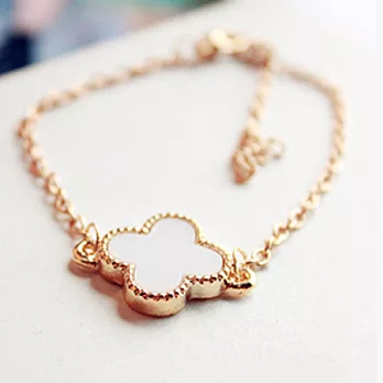 A+ accessories 好感不敗-幸運四葉草時尚手鍊 (白)