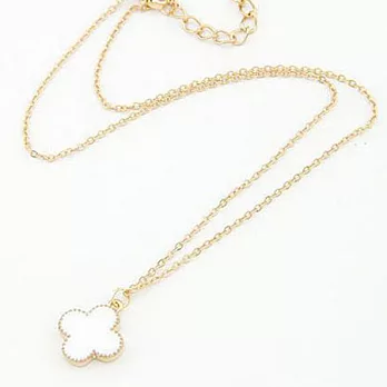 A+ accessories 好感不敗-幸運四葉草鎖骨短鍊 (白)