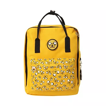 【CACO】探險活寶-滿版老皮口袋後背包-男黃色