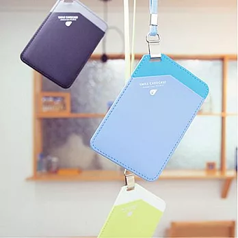 Smile好運票卡夾(附揹帶)-冰淇淋藍