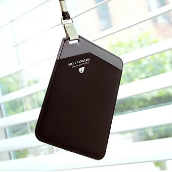 Smile好運票卡夾(附揹帶)-潮流黑