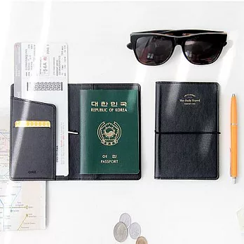 GMZ漫遊世界綁帶護照套-時尚黑