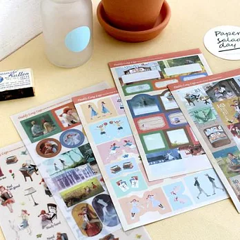 彩繪童話貼紙組(5入)-長腿叔叔