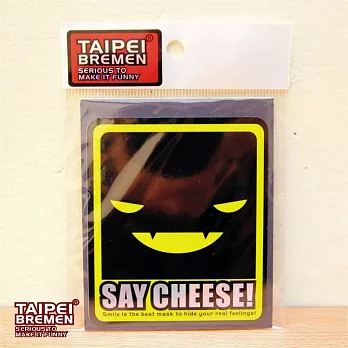 《台北不來梅》米奇鰻惡搞貼紙- SAY CHEESE!(黃)