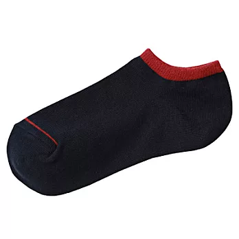 [MUJI 無印良品]女棉混直角淺口襪灰色23~25cm深藍