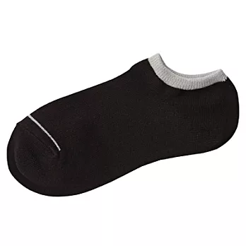 [MUJI 無印良品]女棉混直角淺口襪灰色23~25cm黑色