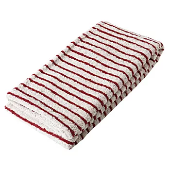 [MUJI 無印良品]棉質中空線兒童浴巾紅橫紋