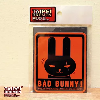 《台北不來梅》米奇鰻惡搞貼紙- Bad Bunny! (橘)