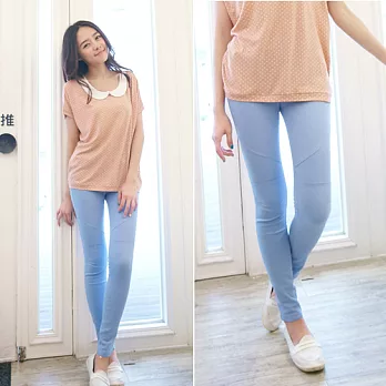 ROSE。閒適自然彈性鉛筆褲 水藍系L