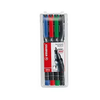STABILO 德國天鵝牌 OHPen universal 永久性萬用油性筆 1盒4色入 (M) 1mm