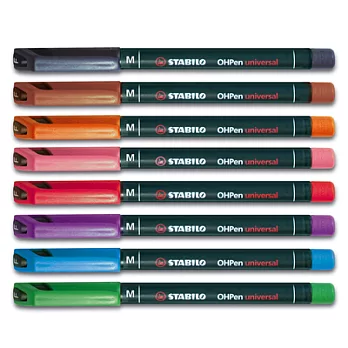 STABILO 德國天鵝牌 OHPen universal 永久性萬用油性筆 1盒8色入(M) 1mm