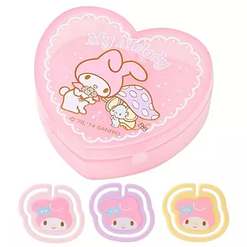 《Sanrio》美樂蒂造型塑膠迴紋針附收納盒