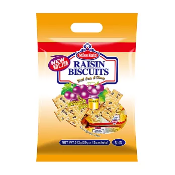 (廣吉) MISS KATE 康元燕麥蜂蜜葡萄餅 12入/袋