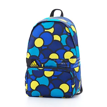 ADIDAS 遊戲世界彩色圓圈塗鴉後背包深藍