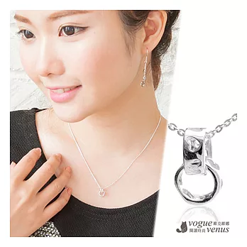 維克維娜 愛不分離 戒環戒925純銀項鍊16吋